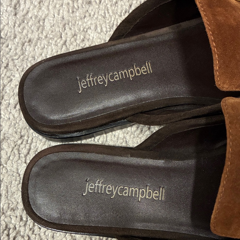 Jeffrey Campbell Brown Suede Mules - Picture 2 of 6